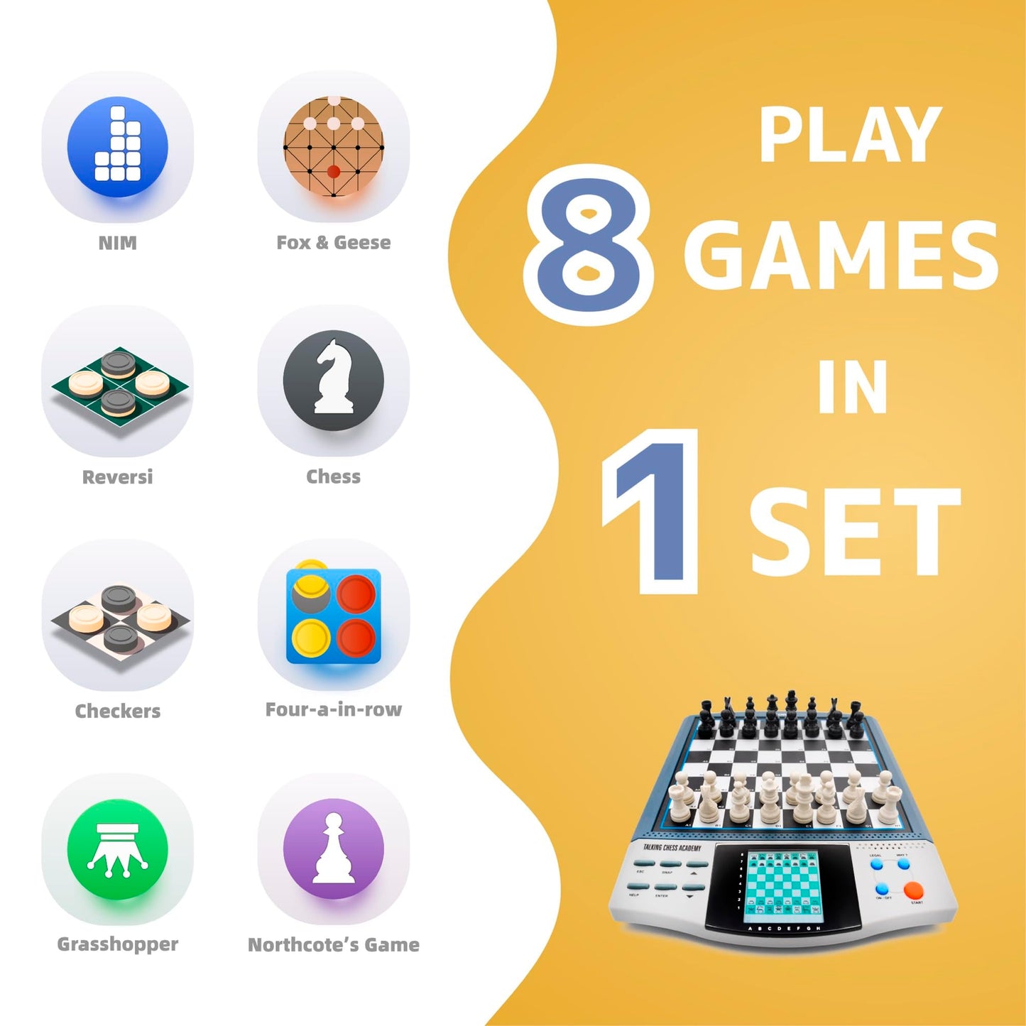 iCore Electronic Chess Set – Talking Coach, 30 Skill Levels for Kids, Beginners & Adults