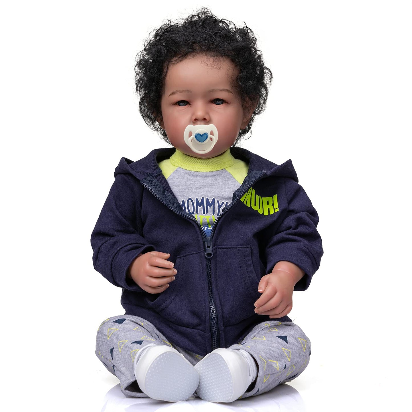 iCradle Reborn Baby Doll Boy – 22in Lifelike Black Biracial Doll