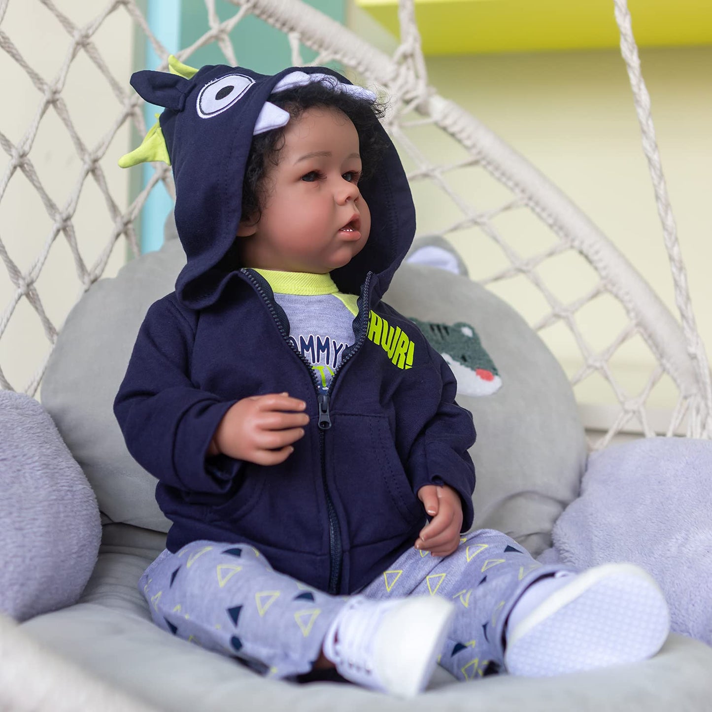 iCradle Reborn Baby Doll Boy – 22in Lifelike Black Biracial Doll