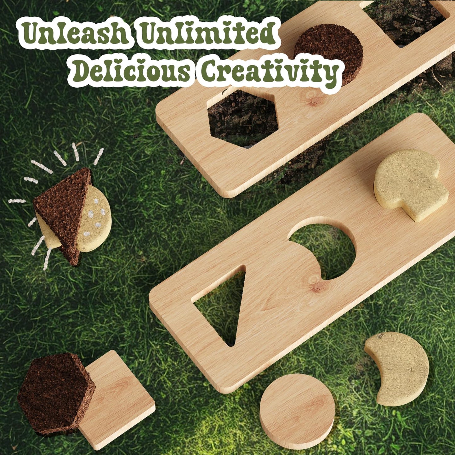 IDEA FAMILY 6 in 1 Mud Kitchen for Kids – Outdoor Wooden Play Kitchen with Sink, Stove, Chalkboard
