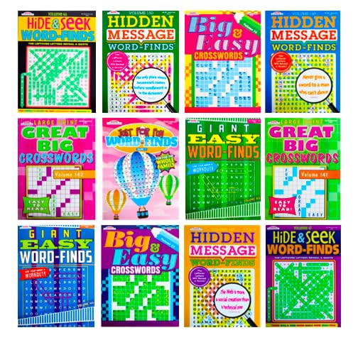 Idea Liftoff 18 Pack: Large & Digest Word-Find & Crossword Puzzles for Adults