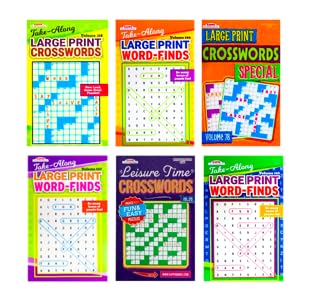 Idea Liftoff 18 Pack: Large & Digest Word-Find & Crossword Puzzles for Adults