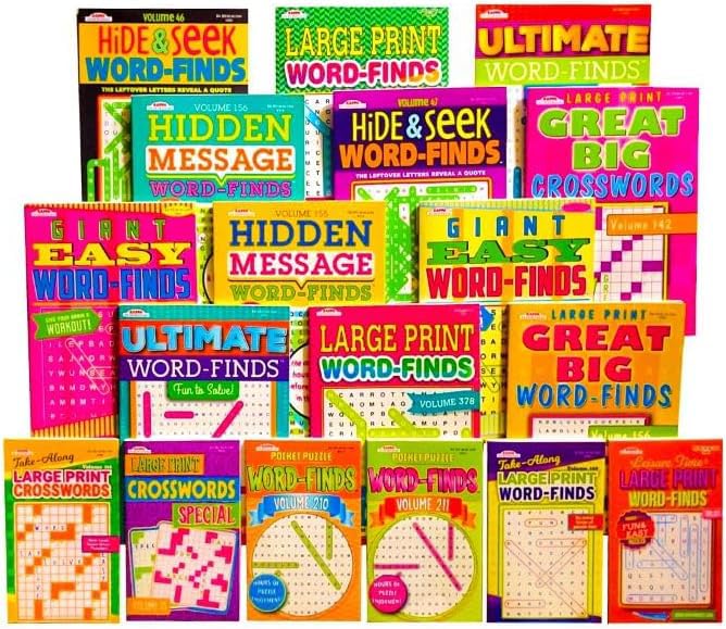 Idea Liftoff 18 Pack: Large & Digest Word-Find & Crossword Puzzles for Adults