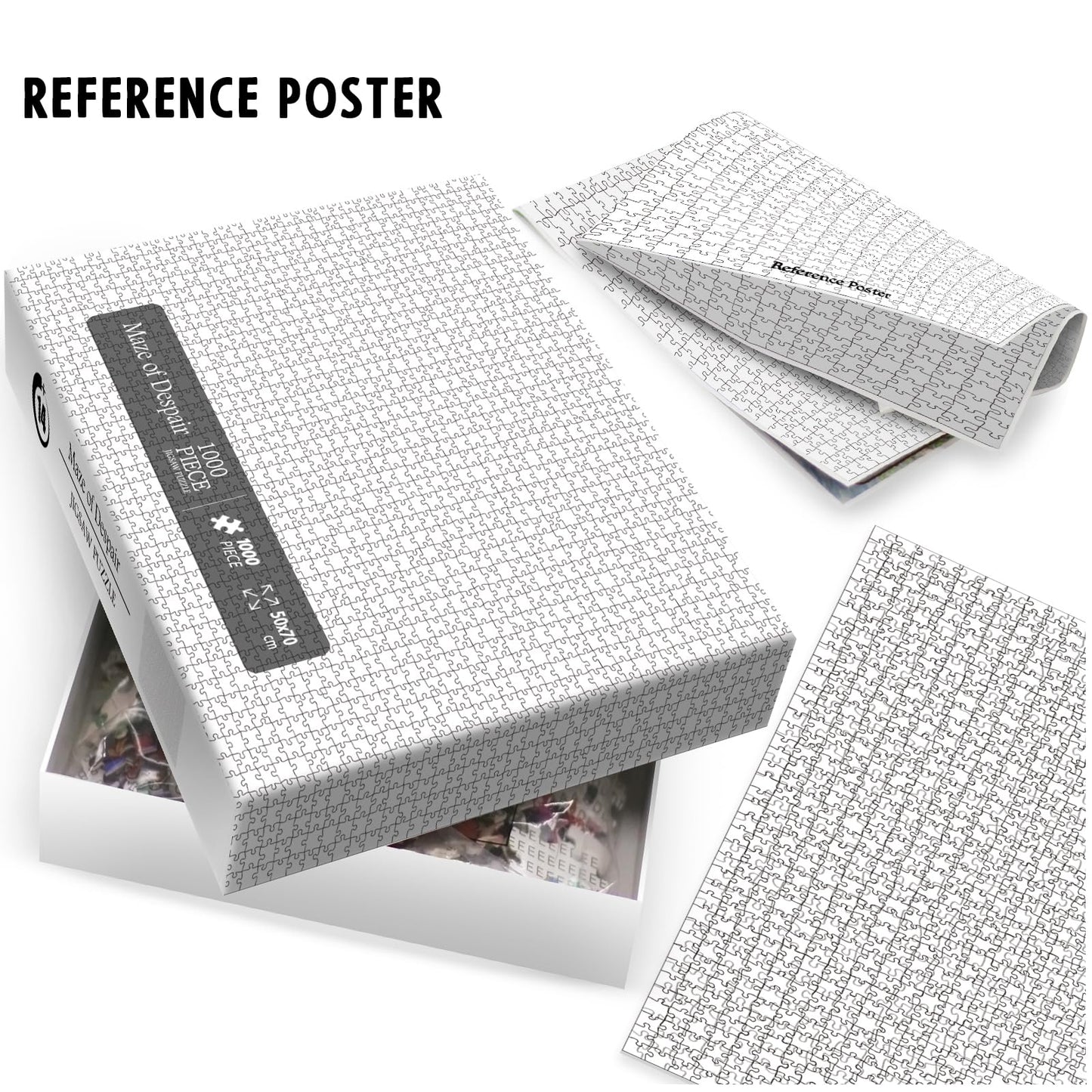 IdeaBazar | Difficult Puzzles for Adults — 1000-Piece White Blank Maze Puzzle