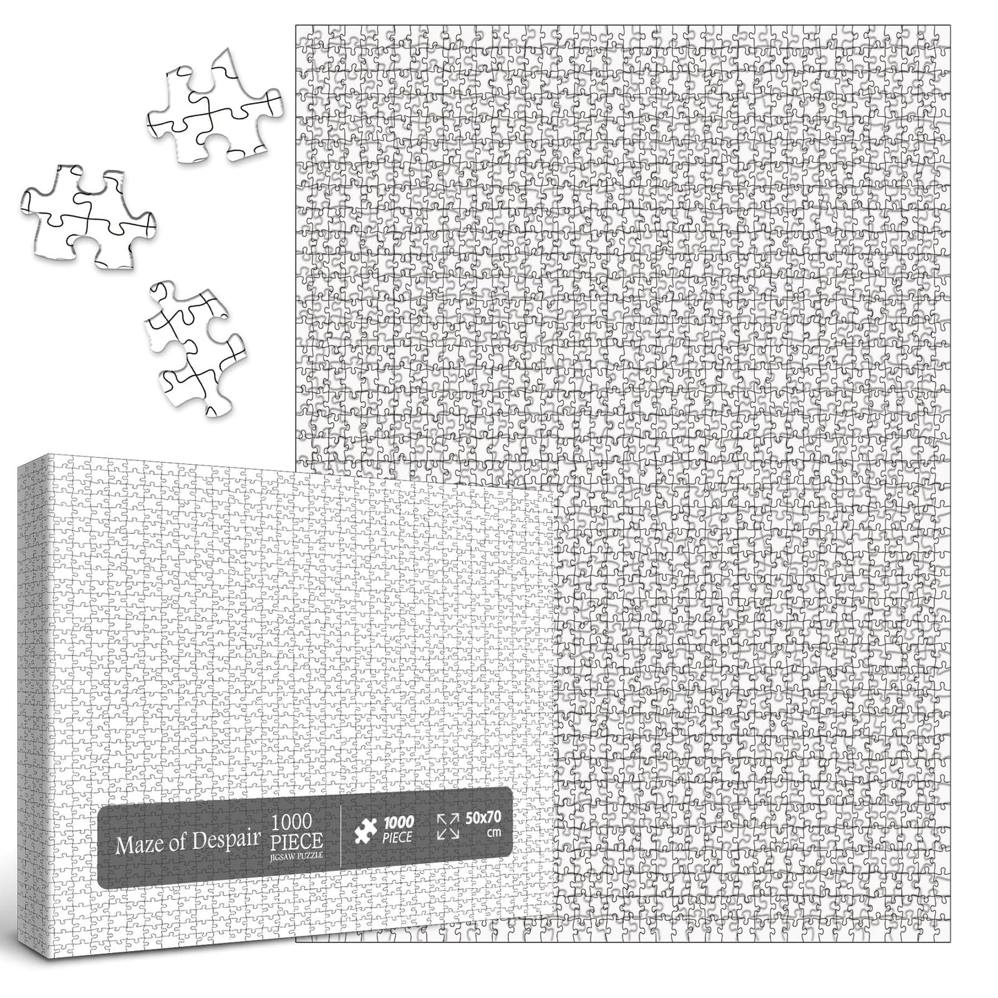 IdeaBazar | Difficult Puzzles for Adults — 1000-Piece White Blank Maze Puzzle