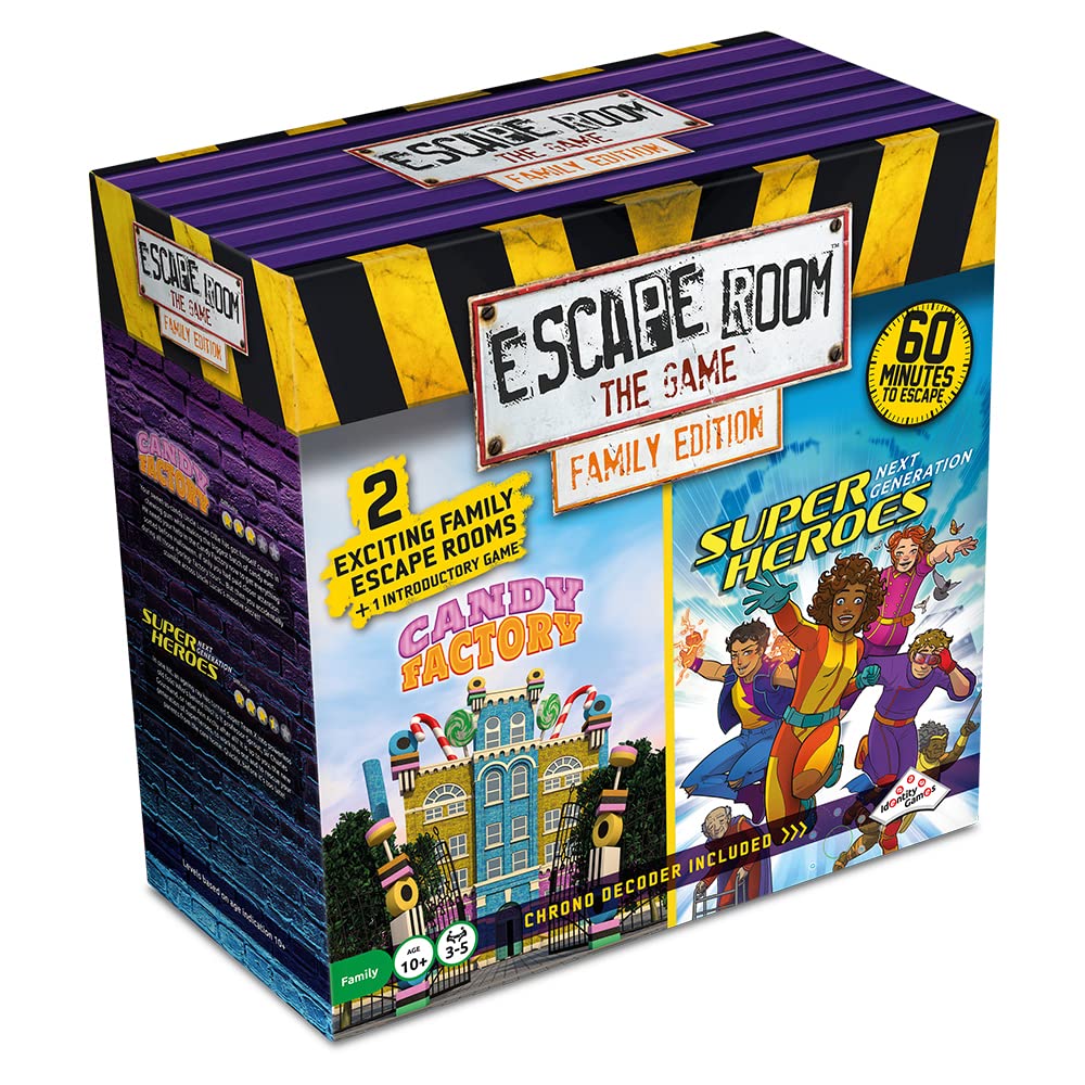 Identity Games Escape Room The Game: New Family Edition – Candy Factory & Super Heroes