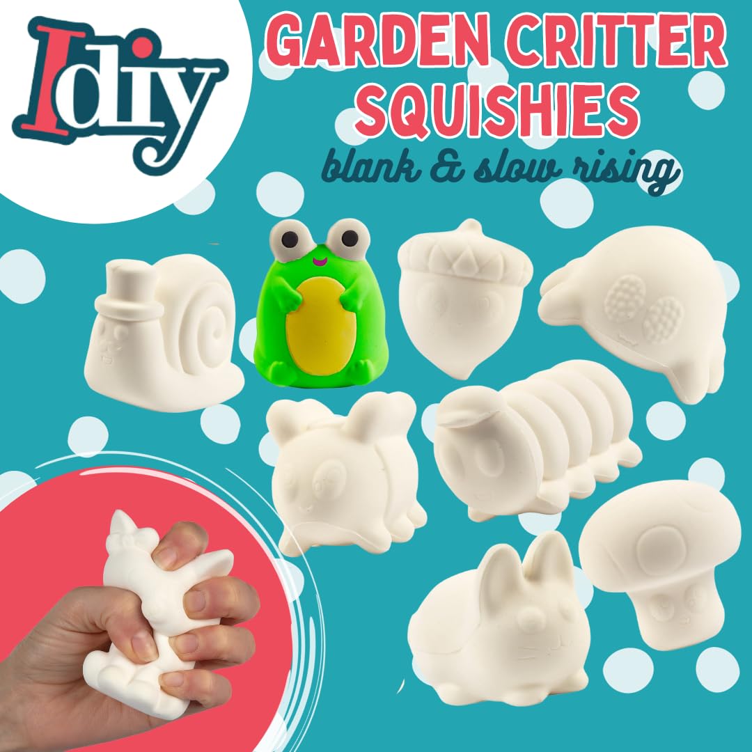 Idiy Jumbo Garden Animal Squishy Set – 8 Scented Slow-Rise Garden Themed Squishies (4–6")