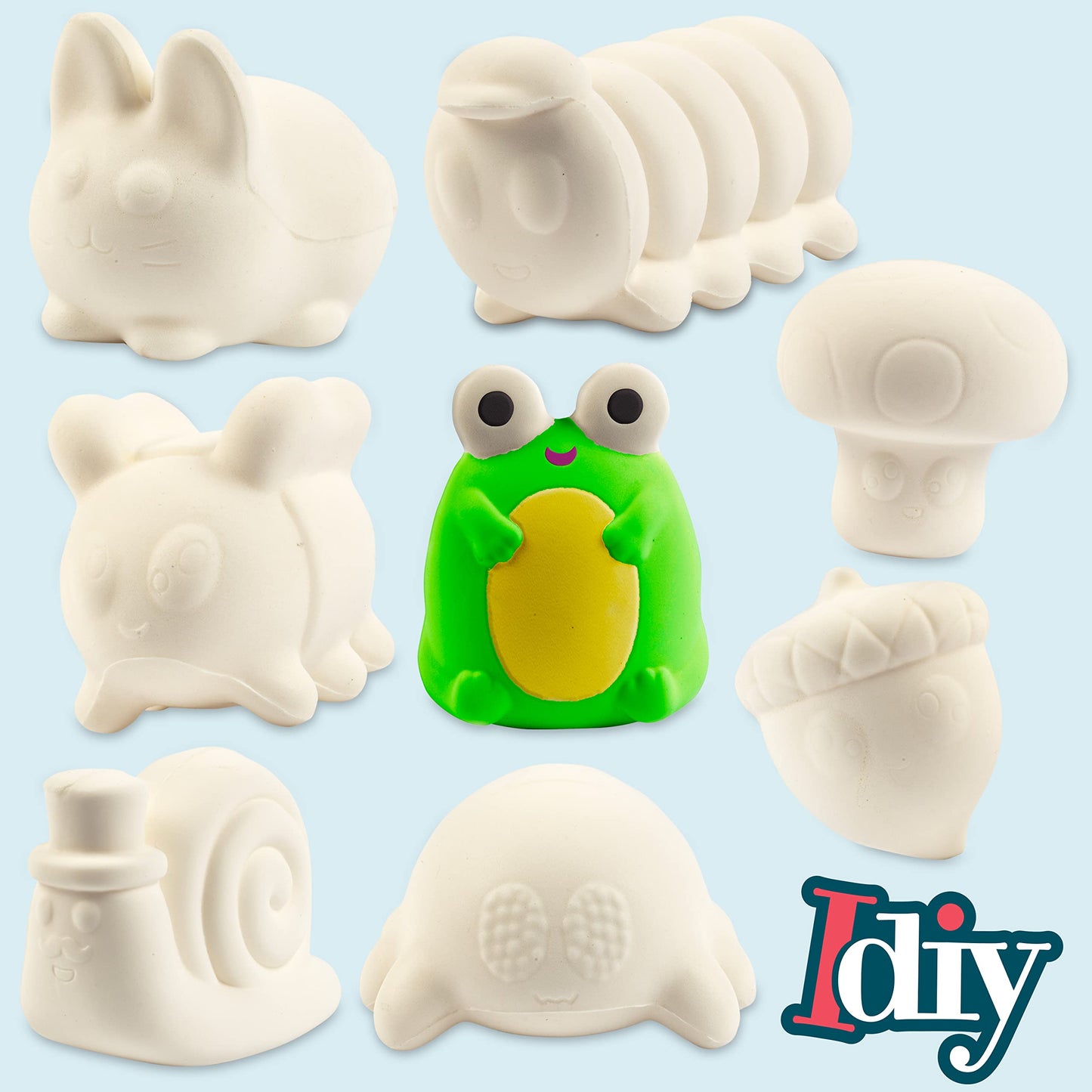 Idiy Jumbo Garden Animal Squishy Set – 8 Scented Slow-Rise Garden Themed Squishies (4–6")