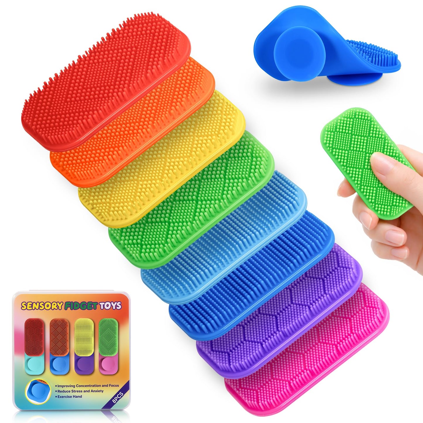 Idooss Sensory Fidget Strips – Calming Texture Toys with Suction Cups