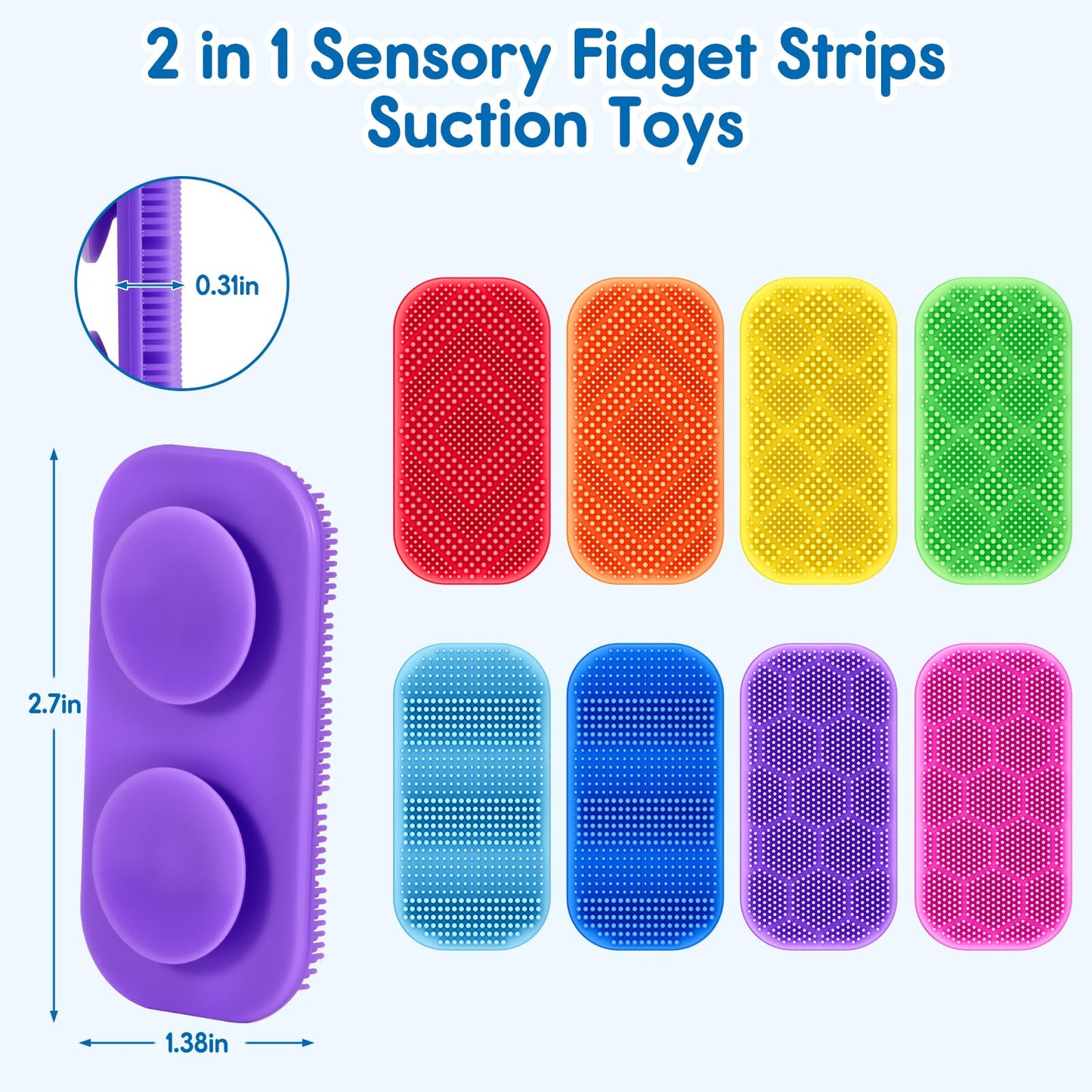 Idooss Sensory Fidget Strips – Calming Texture Toys with Suction Cups