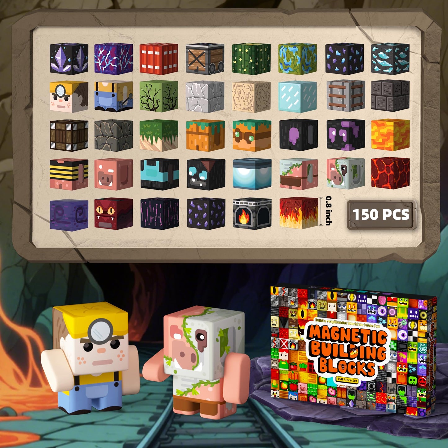 idoot 150PCS Magnetic Blocks – Grotto Building Set for Kids 3+ | STEM Toy