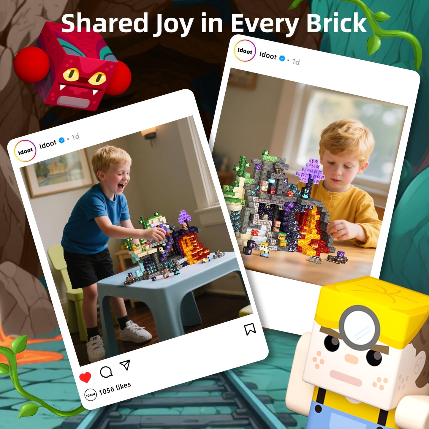 idoot 150PCS Magnetic Blocks – Grotto Building Set for Kids 3+ | STEM Toy