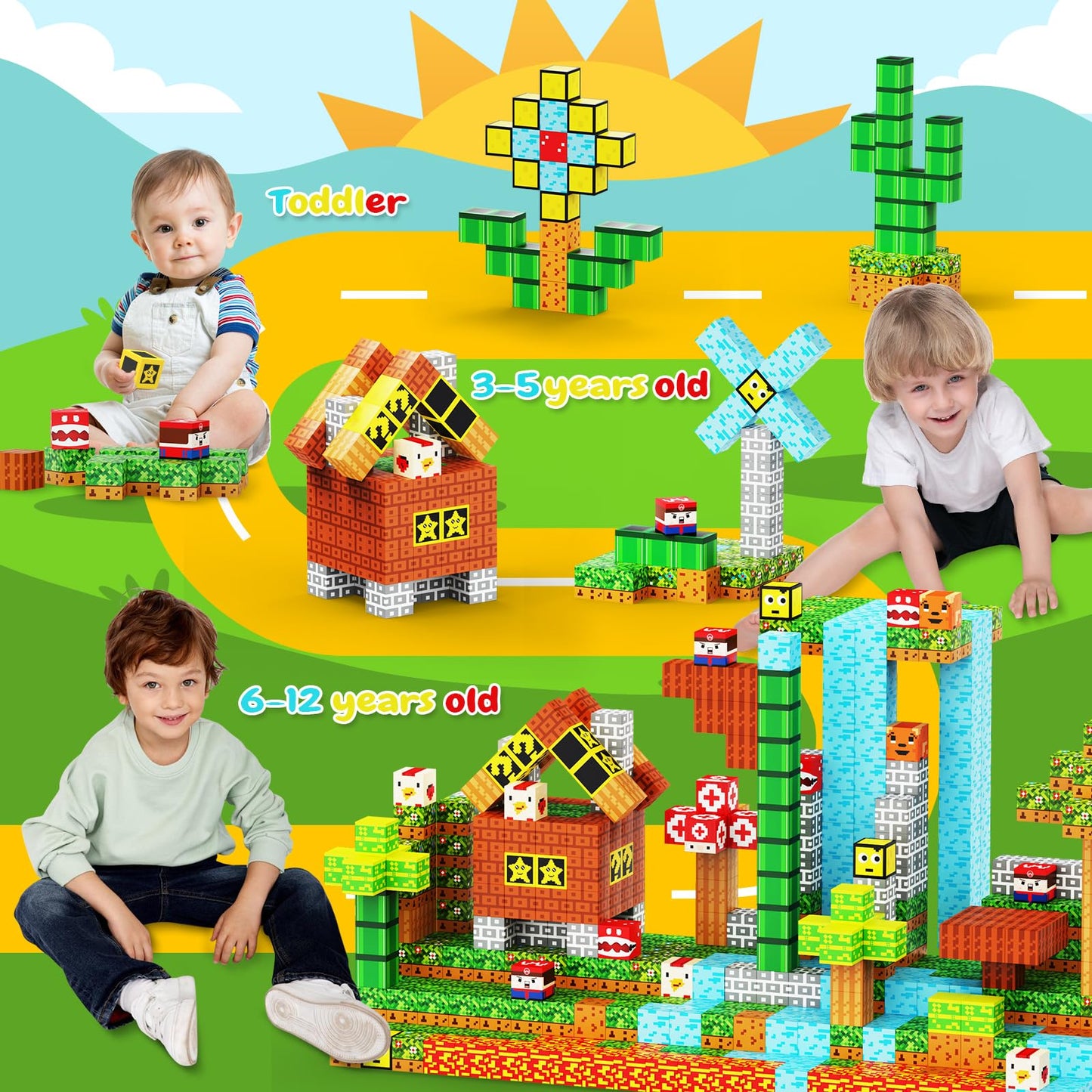 iDrone 100PCS Magnetic Blocks – STEM Building Toys for Kids 3+