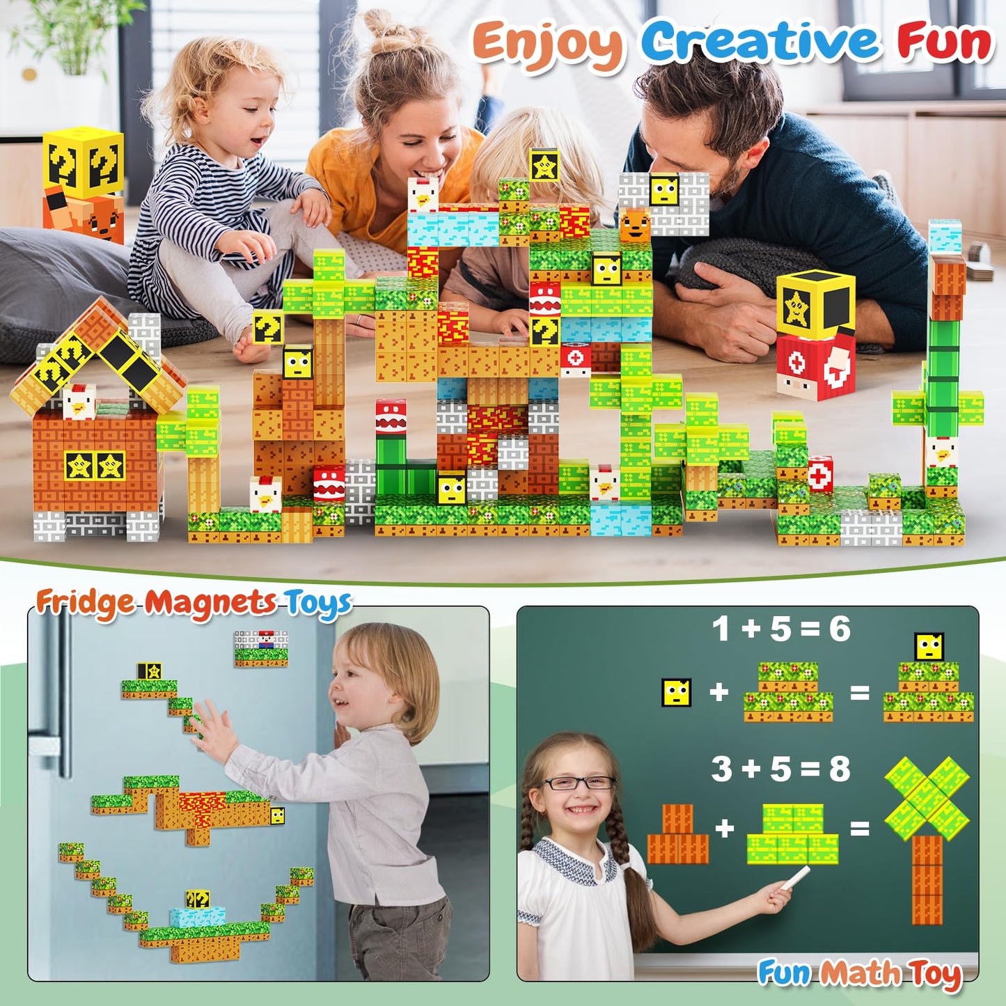 iDrone 100PCS Magnetic Blocks – STEM Building Toys for Kids 3+