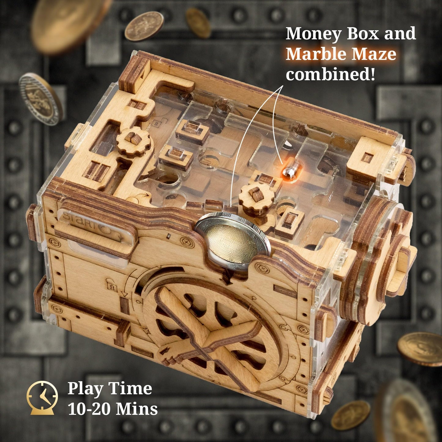 iDventure A-Maze-ing Safe – 3D Puzzle Money Box for Adults | Unique Gift Idea