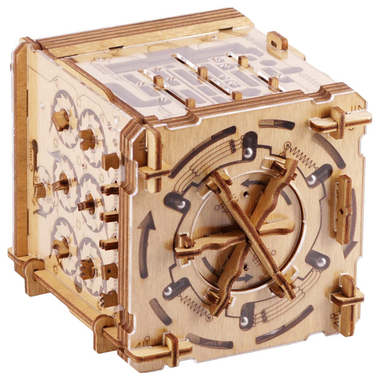iDventure Cluebox Cambridge Labyrinth – Wooden Escape Room Puzzle Box with Hidden Money Compartment