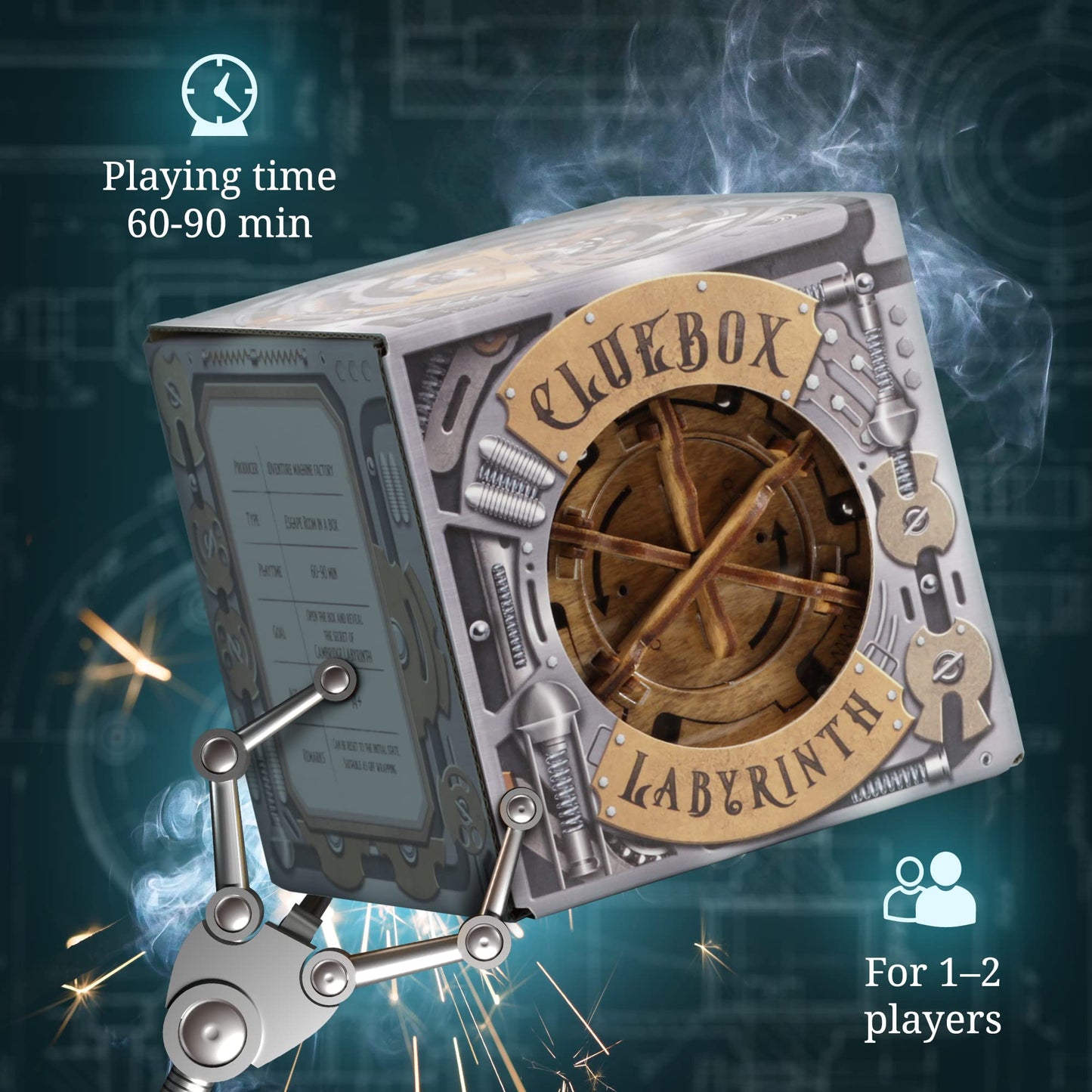 iDventure Cluebox Cambridge Labyrinth – Wooden Escape Room Puzzle Box with Hidden Money Compartment