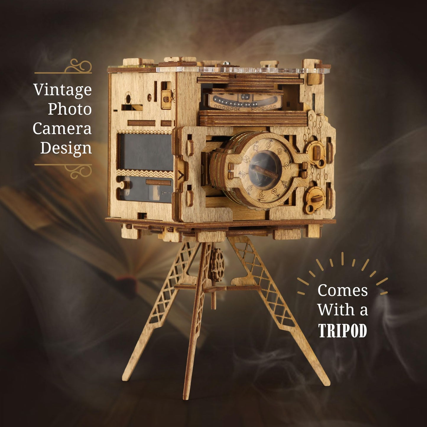 iDventure Cluebox PRO - Sherlock's Camera - 3D Wooden Puzzle Box Escape Room