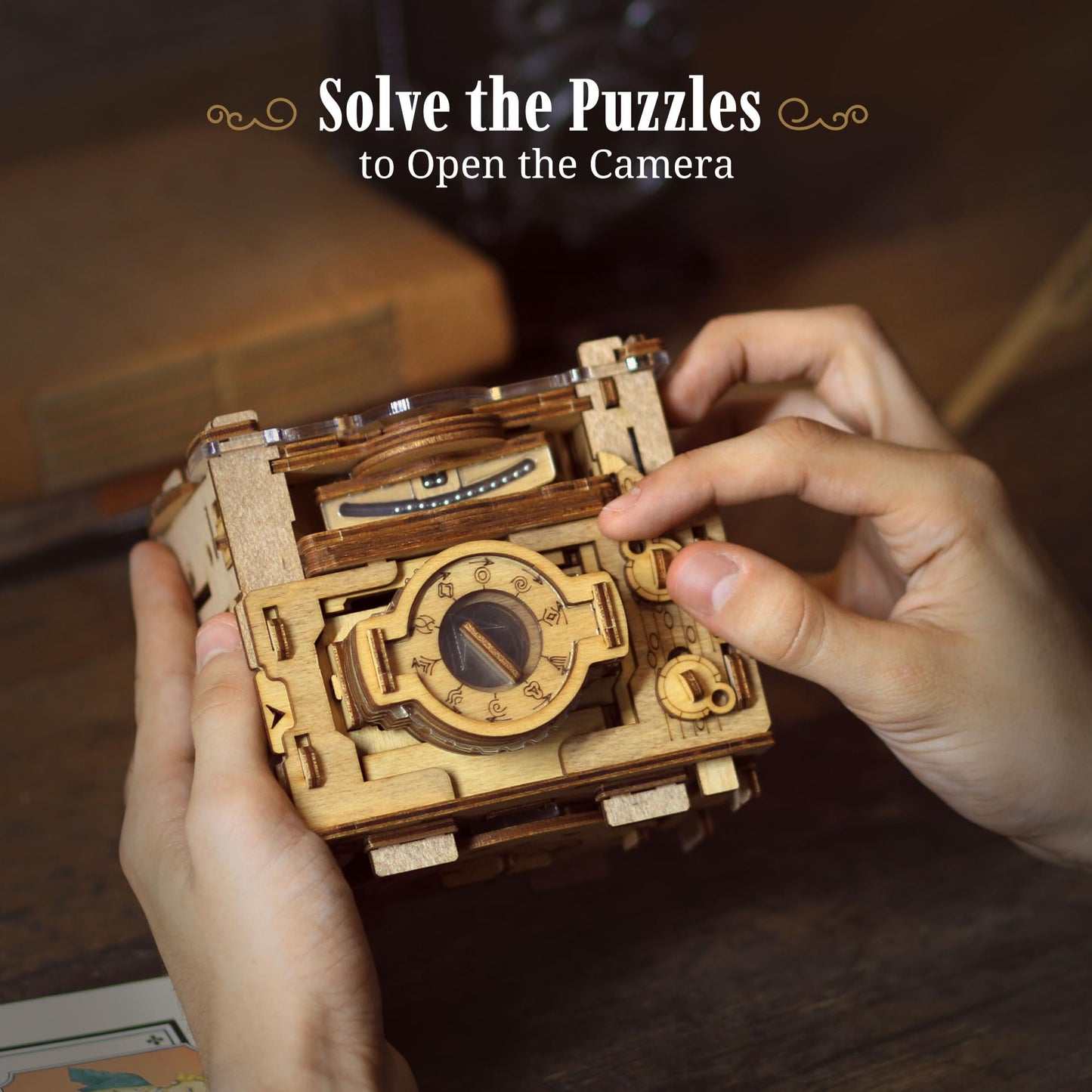 iDventure Cluebox PRO - Sherlock's Camera - 3D Wooden Puzzle Box Escape Room