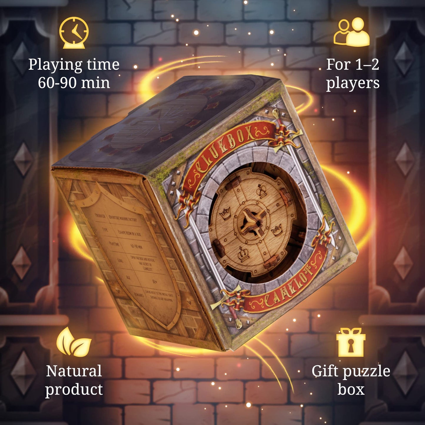 iDventure Cluebox The Trial of Camelot – Escape Room Puzzle Box for Adults