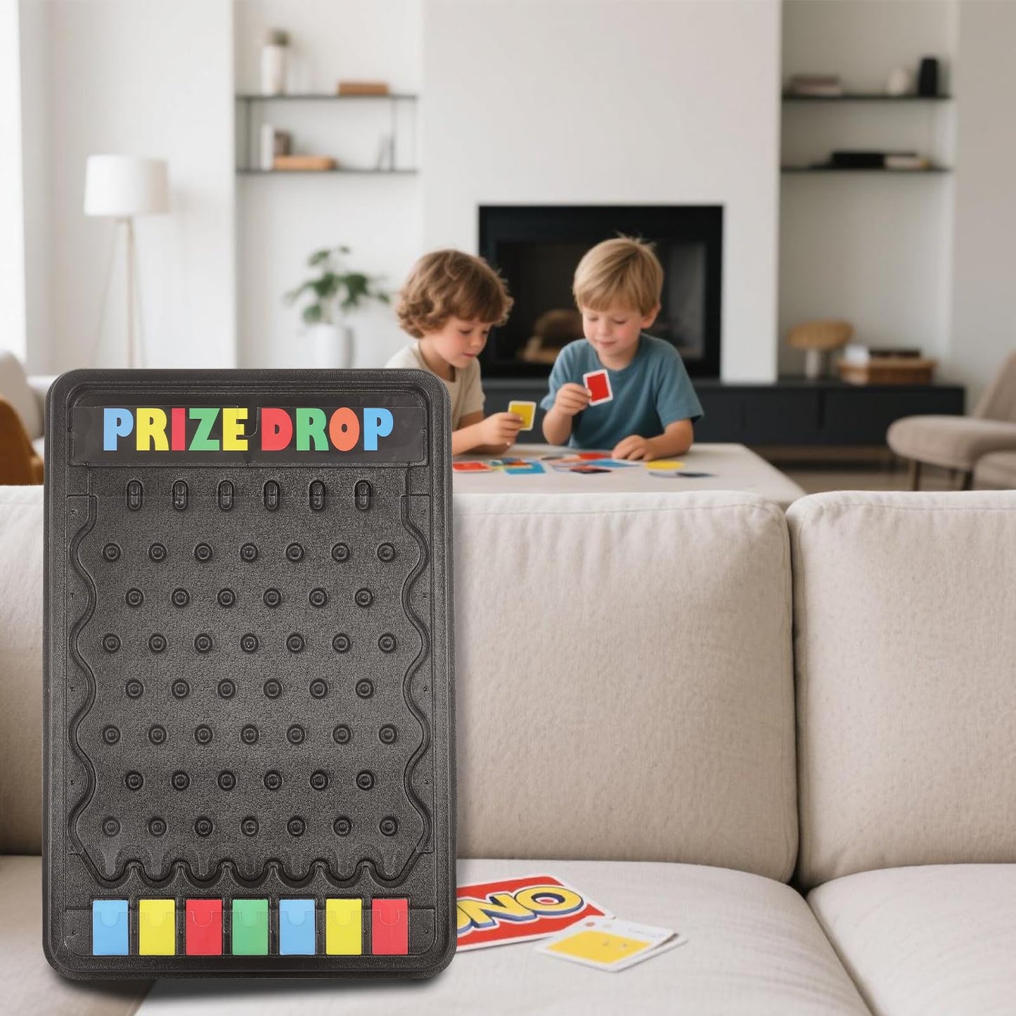 iElyiEsy 31x21 Prize Drop Plinko Board — Foldable Stand, 10 Customizable Pucks, 7 Grids