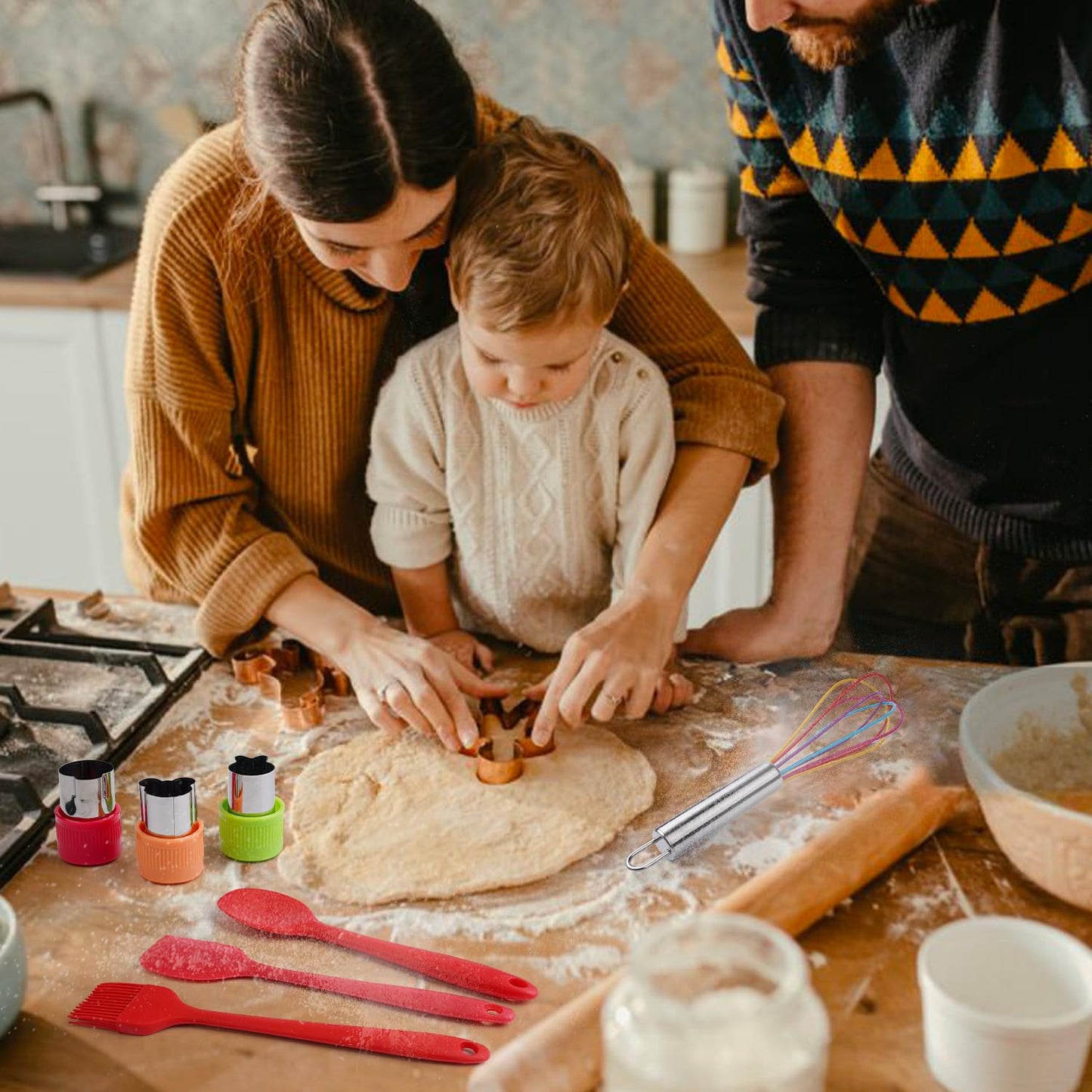 IELEK Kids Cooking Set – Real Baking Utensils with Apron, Hat & Kitchen Guide
