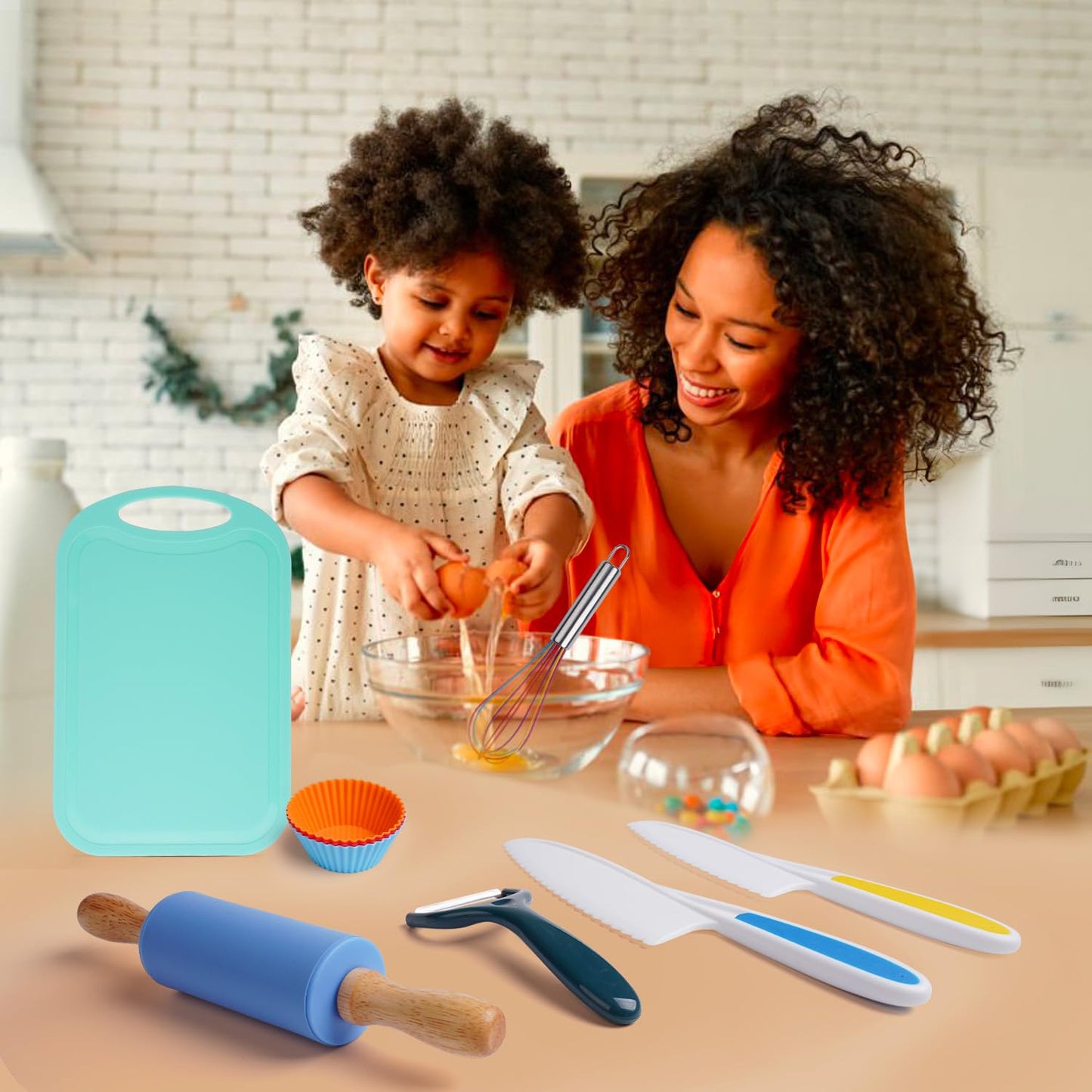 IELEK Kids Cooking Set – Real Baking Utensils with Apron, Hat & Kitchen Guide