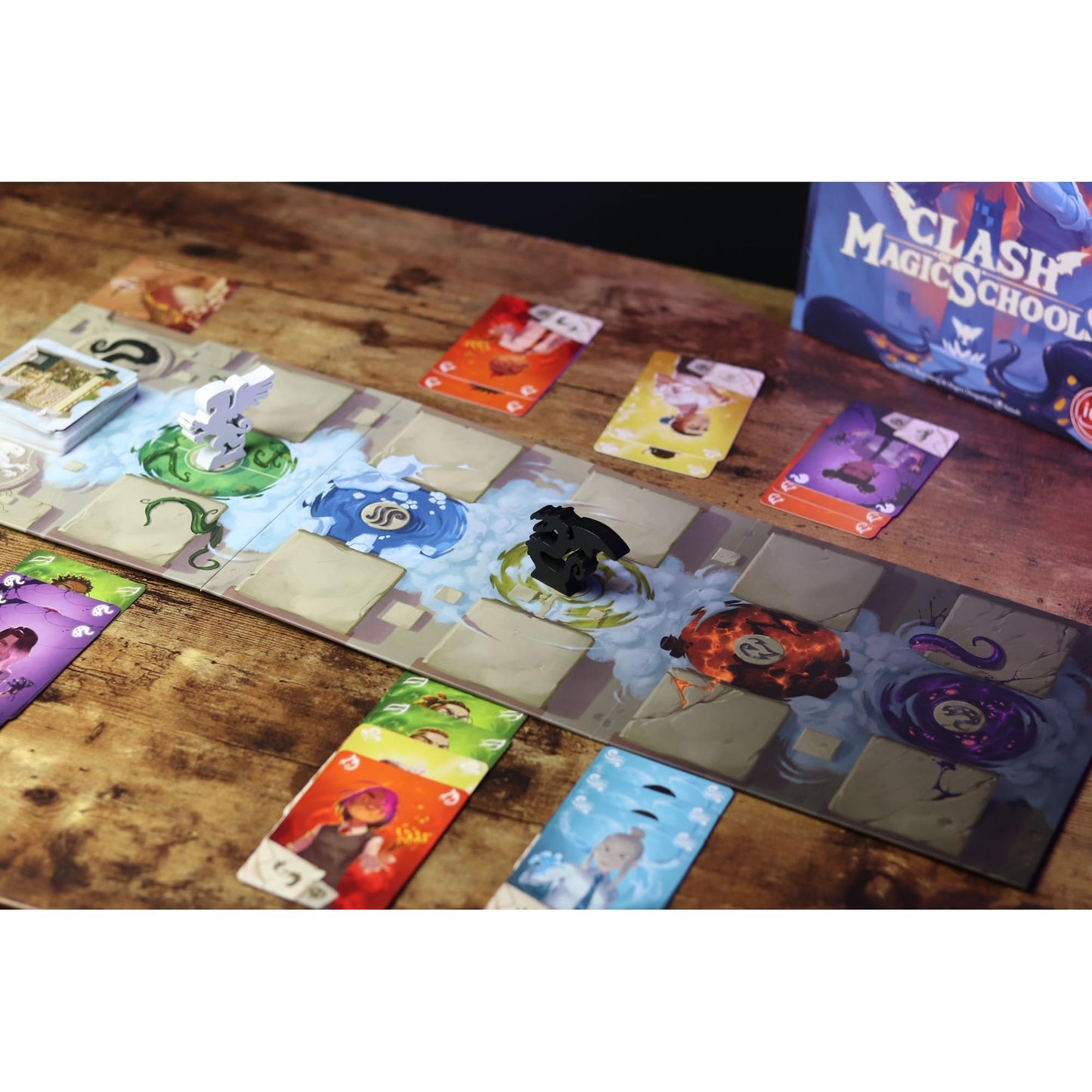 IELLO Clash of Magic Schools — Set Collection Fantasy Card Game for 2 Players, 45 Minutes