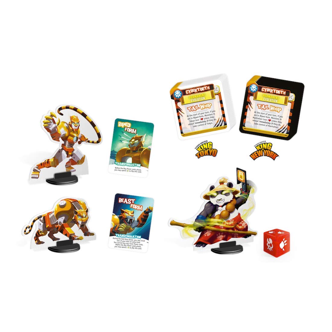 IELLO King of Tokyo Cybertooth Monster Pack Expansion – Two-Form Robot Tiger