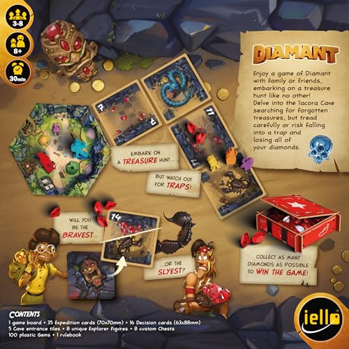 IELLO Diamond (New Edition) – Family Board Game for 3-8 Players, Ages 8+