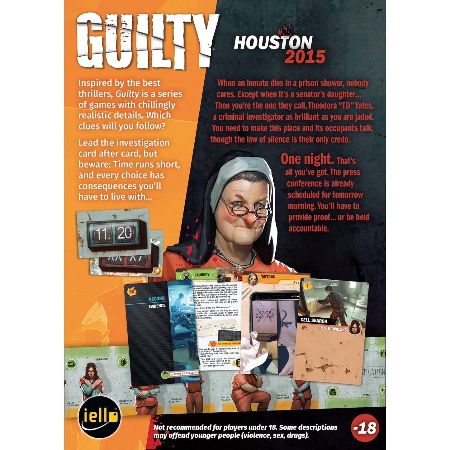 IELLO Guilty: Houston 2015 – Cooperative Detective Board Game | Murder Mystery