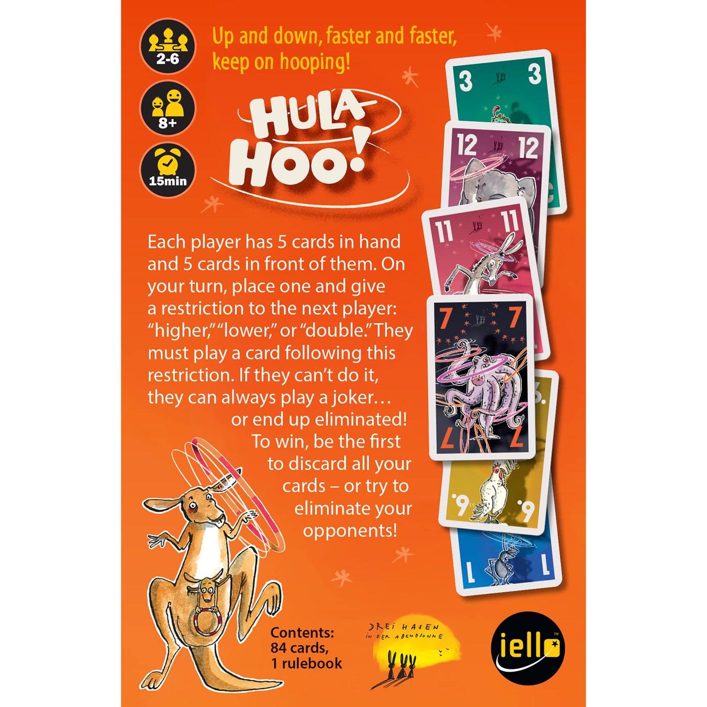 IELLO Hula Hoo: Family-Friendly Animal Card Game | 2-6 Players | 15 Min