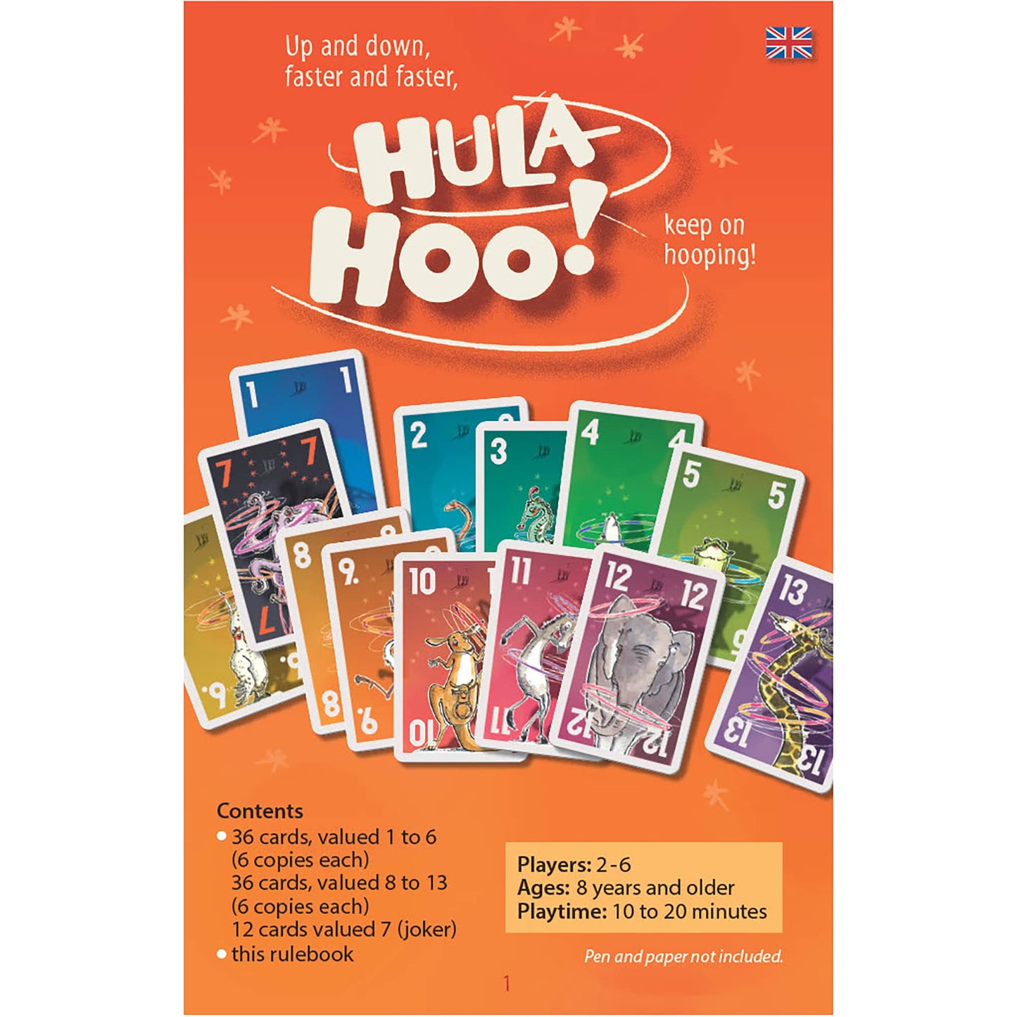 IELLO Hula Hoo: Family-Friendly Animal Card Game | 2-6 Players | 15 Min
