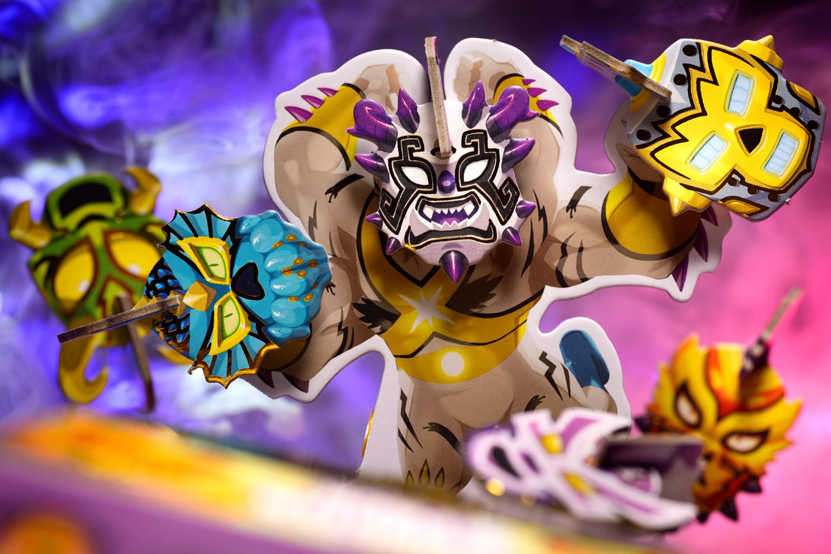 IELLO King of Tokyo Monster Pack: Luchador Expansion with Foil Board & Masks