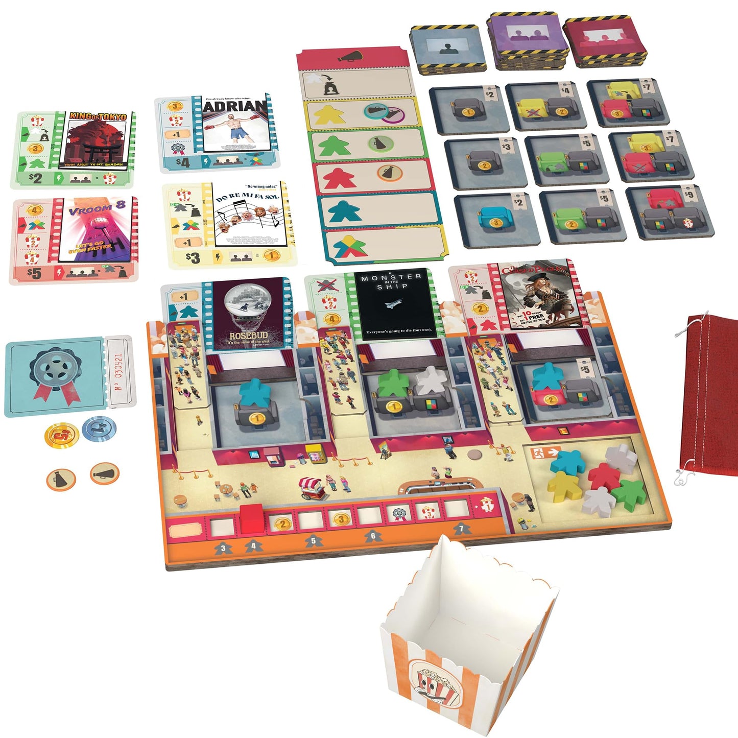IELLO Popcorn: Strategy Board Game – Run a Movie Theater (60 min, 2-4 players)