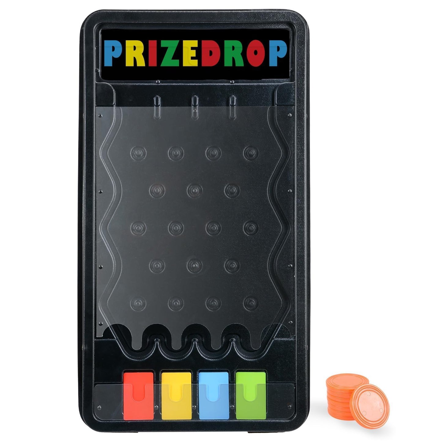 iElyiEsy Mini Tabletop Plinko Board – 4-Slot Prize Drop, 8 Customizable Pucks, Foldable 25x14-Inch Game