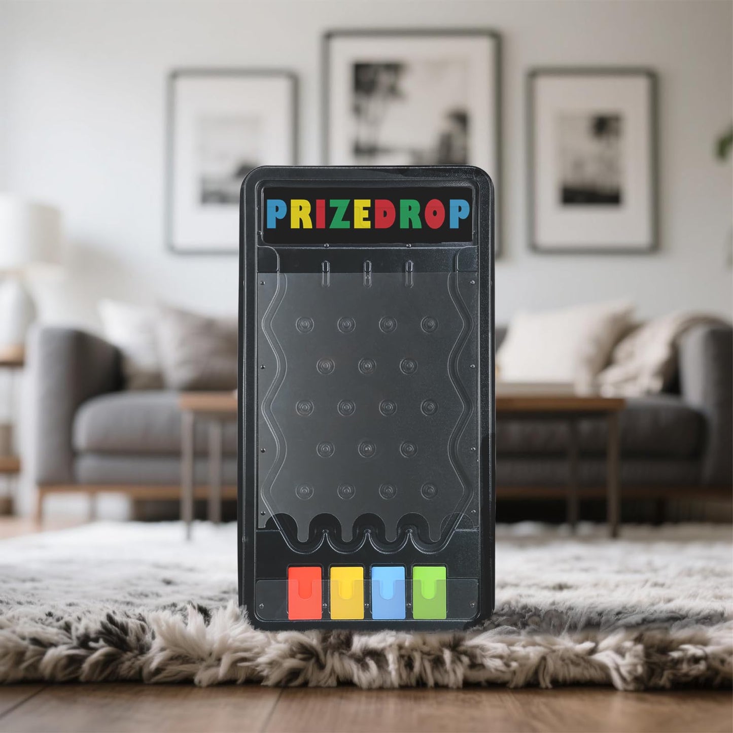 iElyiEsy Mini Tabletop Plinko Board – 4-Slot Prize Drop, 8 Customizable Pucks, Foldable 25x14-Inch Game