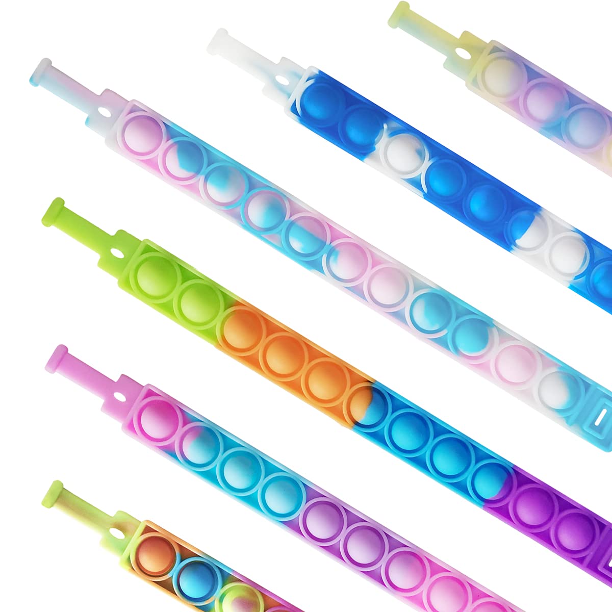IERKEIE 60 Pcs Pop Bubble Fidget Bracelets – Sensory Wristbands for Party Favors