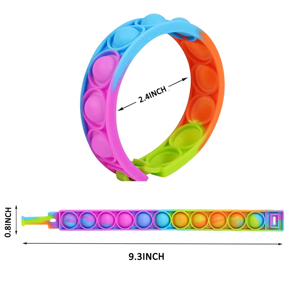 IERKEIE 120 Pcs Pop Bubble Wristbands – Fidget Sensory Toys for Party Favors, Classroom Prizes, Gifts