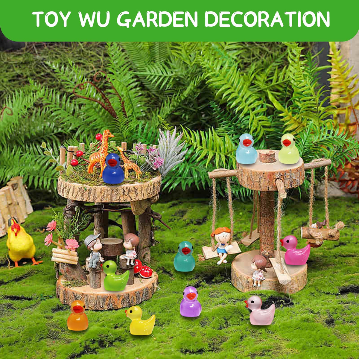 IEUHDKWL Mini Resin Ducks – Glow-in-the-Dark 16 Colors (128 PCS)