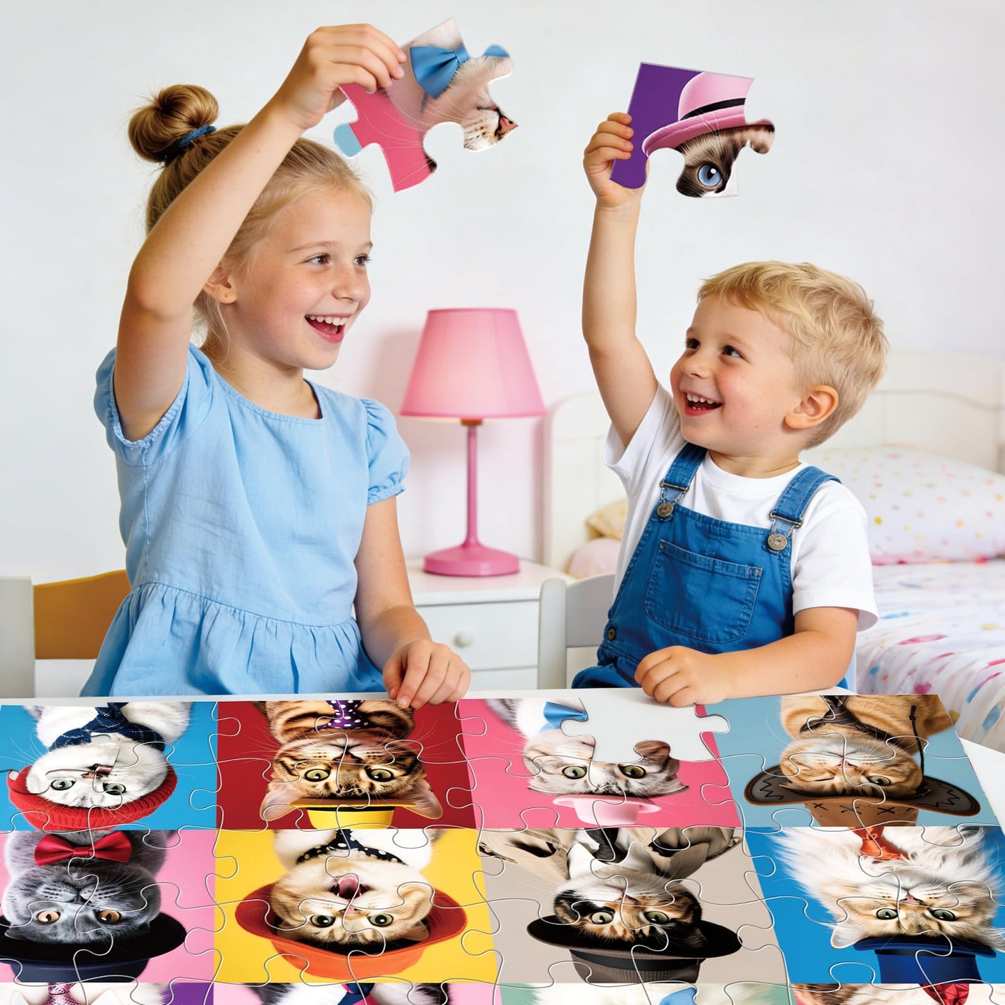 IFLOVE Jumbo Cat Floor Puzzle – 48-Piece Educational Jigsaw for Kids 3-8 | Gift Idea