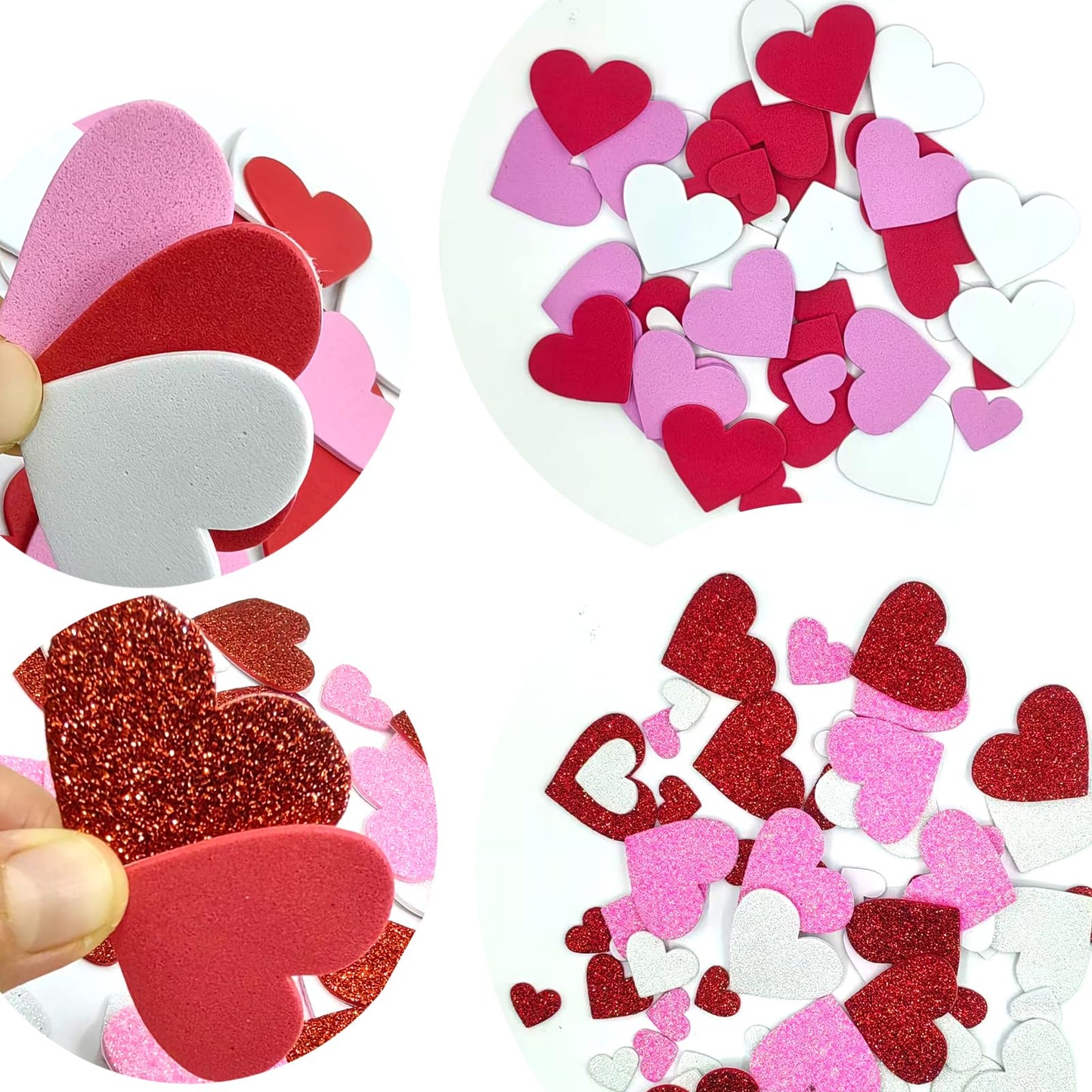 IFKEGON 360Pcs Heart Foam Stickers – Self-Adhesive 3D Puffy Hearts for Arts & Crafts