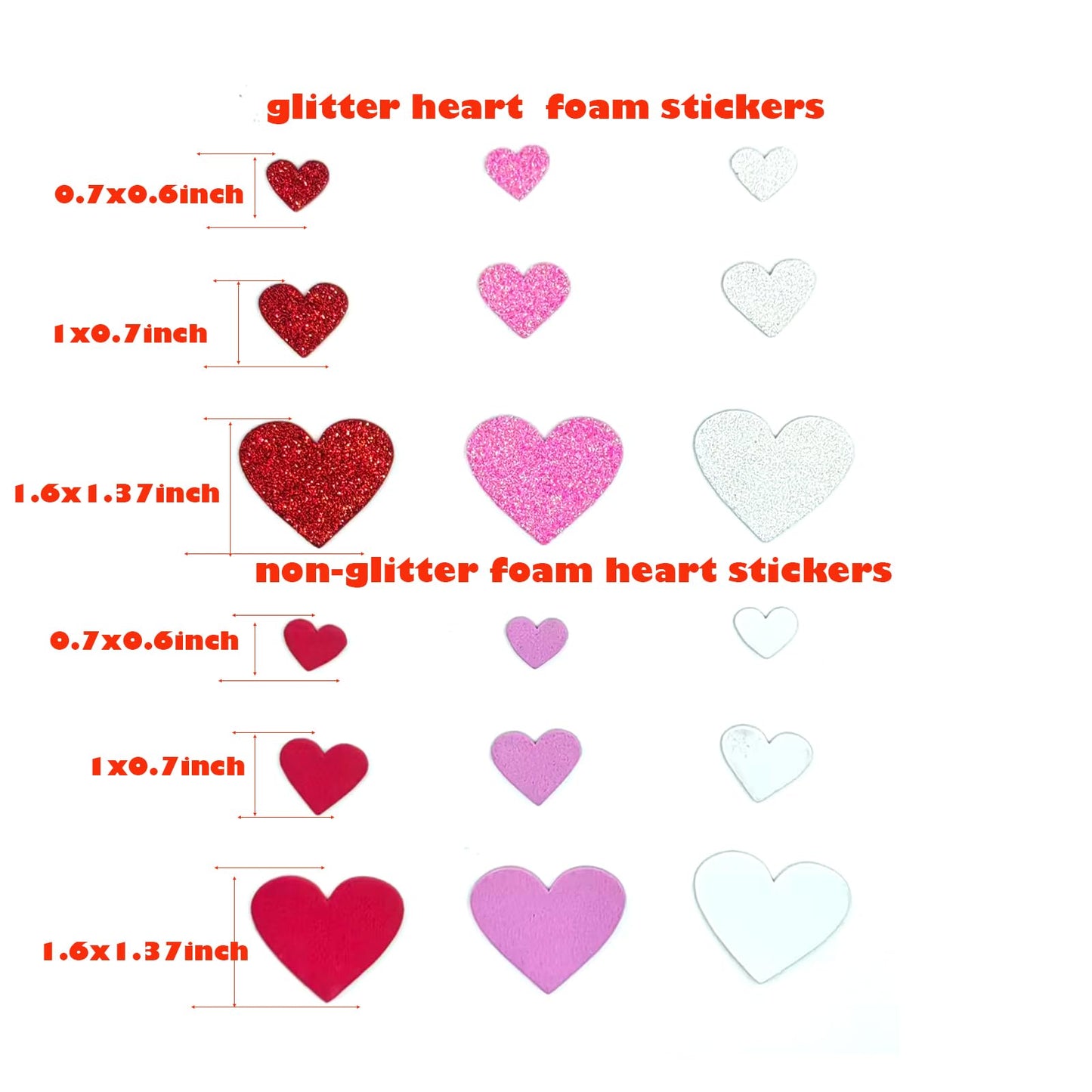 IFKEGON 360Pcs Heart Foam Stickers – Self-Adhesive 3D Puffy Hearts for Arts & Crafts