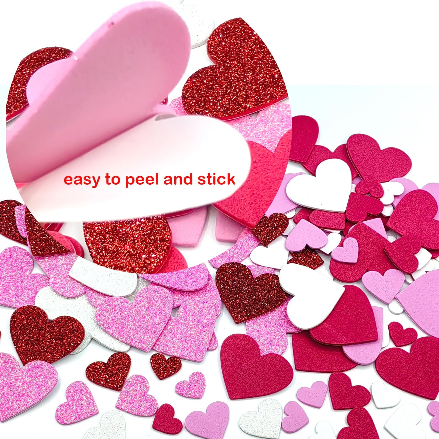 IFKEGON 360Pcs Heart Foam Stickers – Self-Adhesive 3D Puffy Hearts for Arts & Crafts