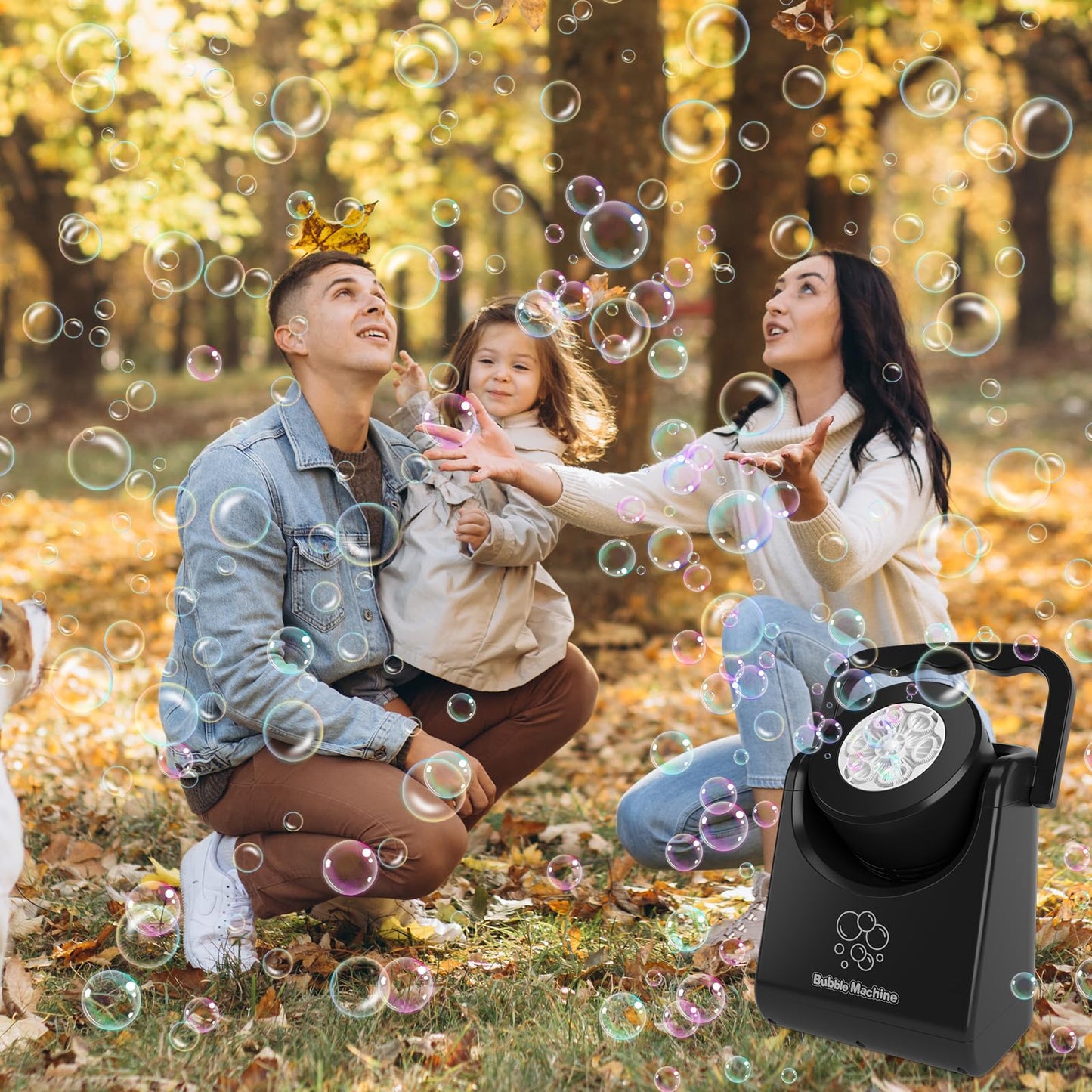 IFLOVE Bubble Machine for Kids – Automatic Bubble Blower, Adjustable Angle, Battery-Powered Outdoor Toy