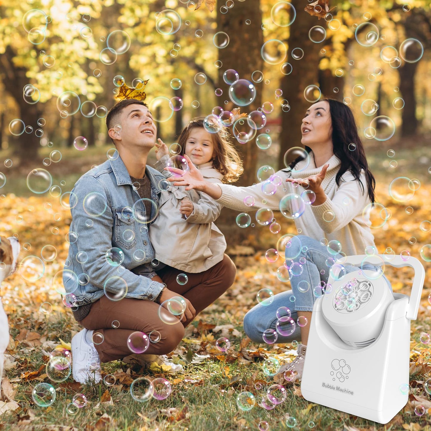 IFLOVE Bubble Machine for Kids – Automatic Bubble Blower with Adjustable Angle, Portable Toy for 3-8 Year Olds