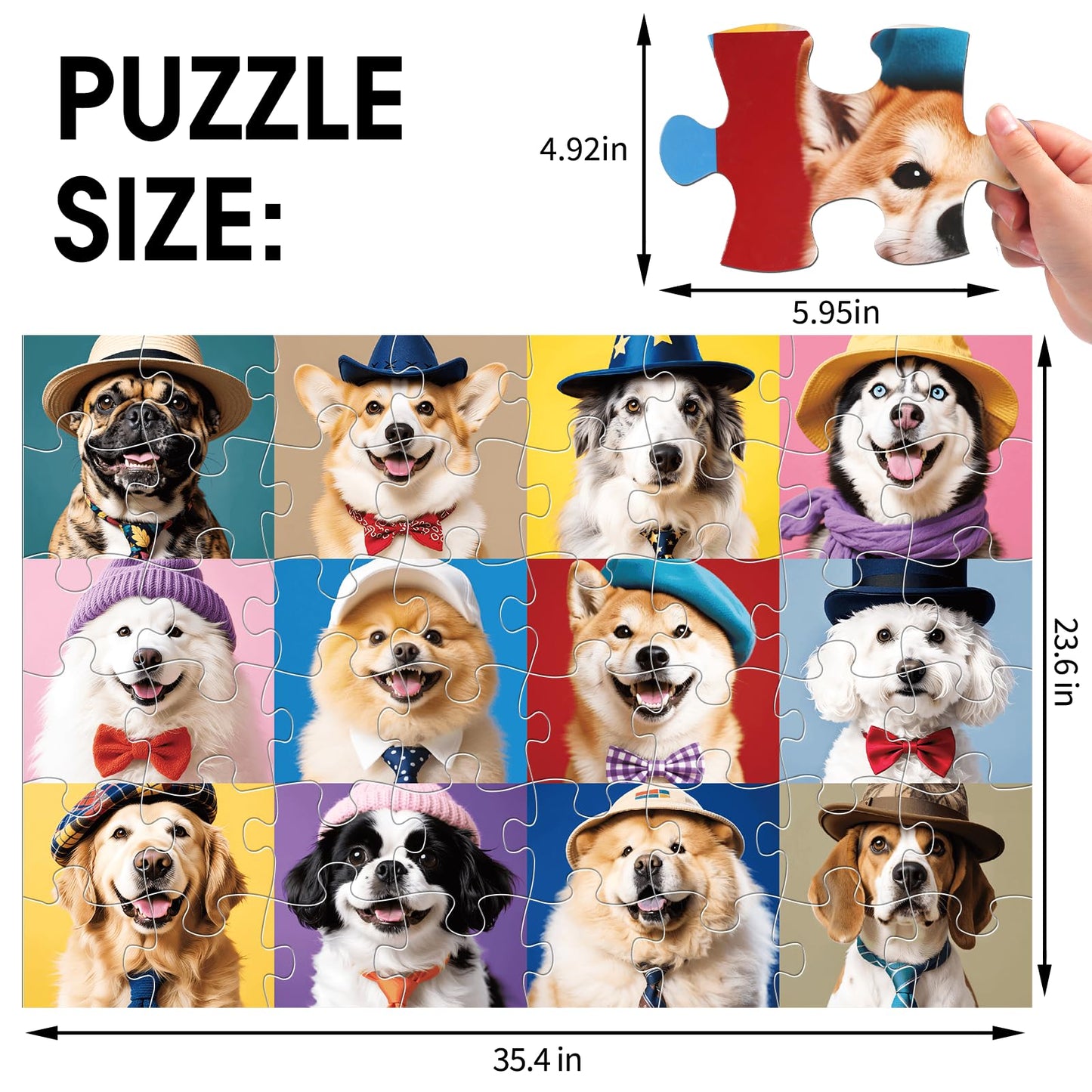 IFLOVE Jumbo Floor Puzzle for Kids – 48-Piece Dog Jigsaw, Educational Toy for Toddlers 3–6, Puppy Theme Gift