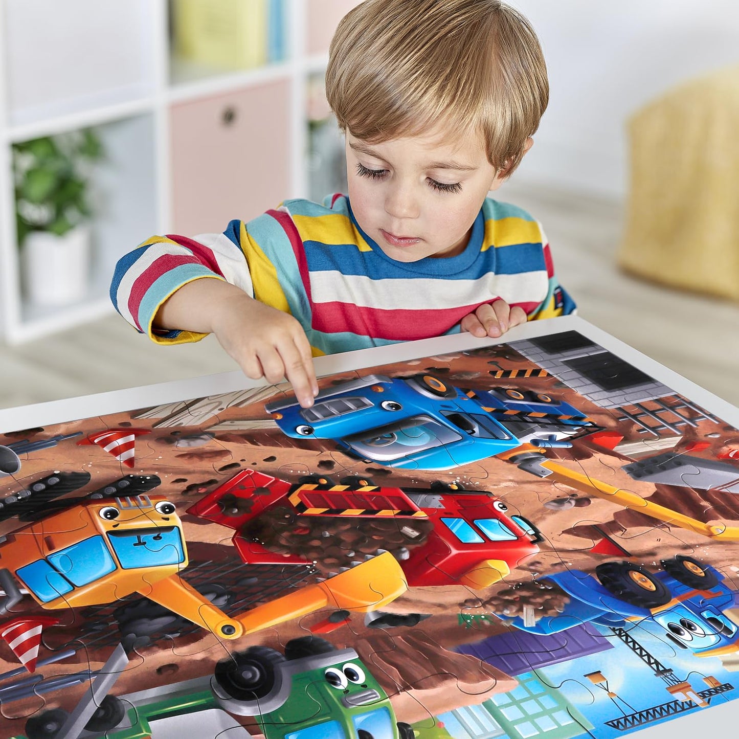 IFLOVE Jumbo Floor Puzzle for Kids – 48-Piece Construction Site Puzzle (Ages 3-5)