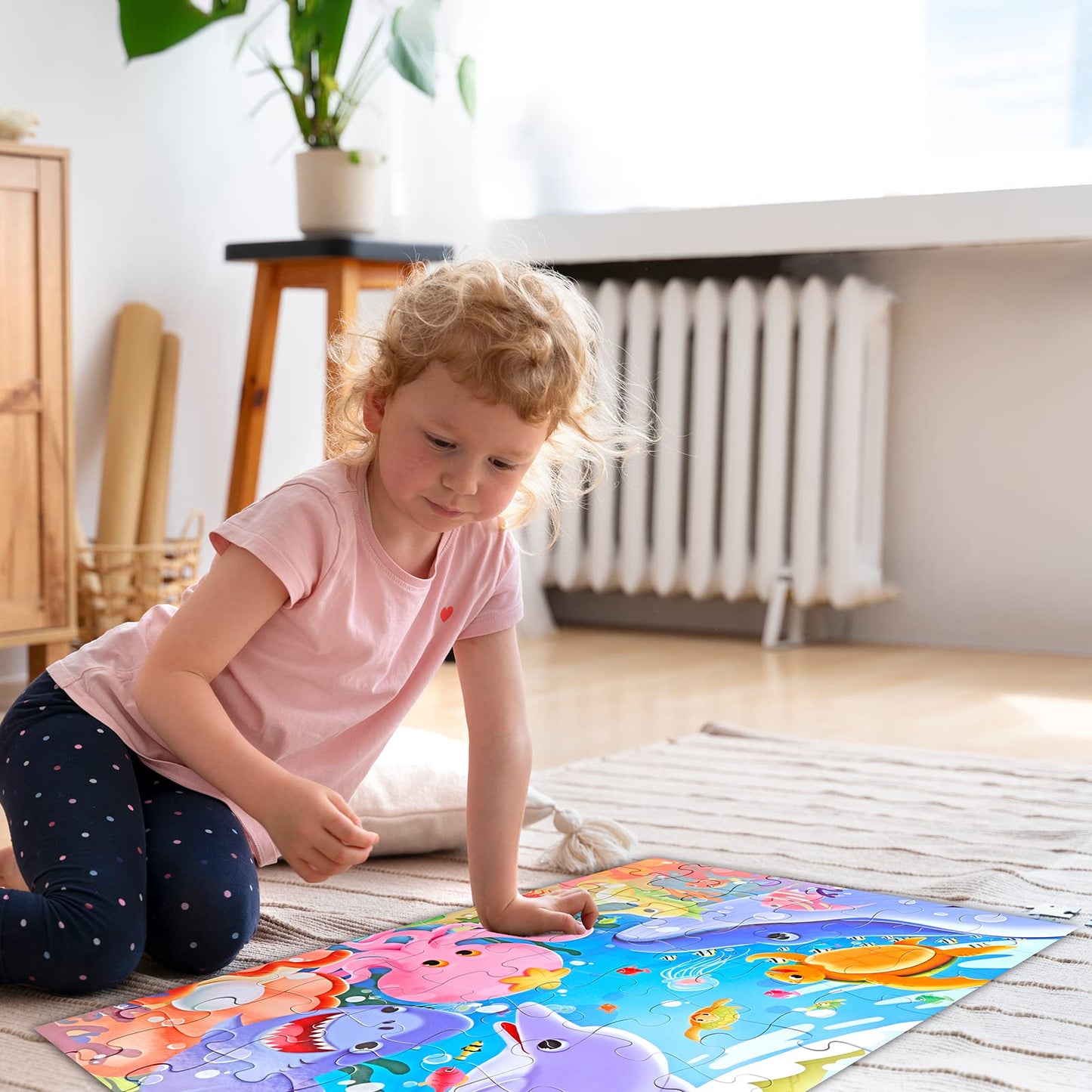 IFLOVE Jumbo Floor Puzzle for Kids – Underwater 48-Piece Learning Toy