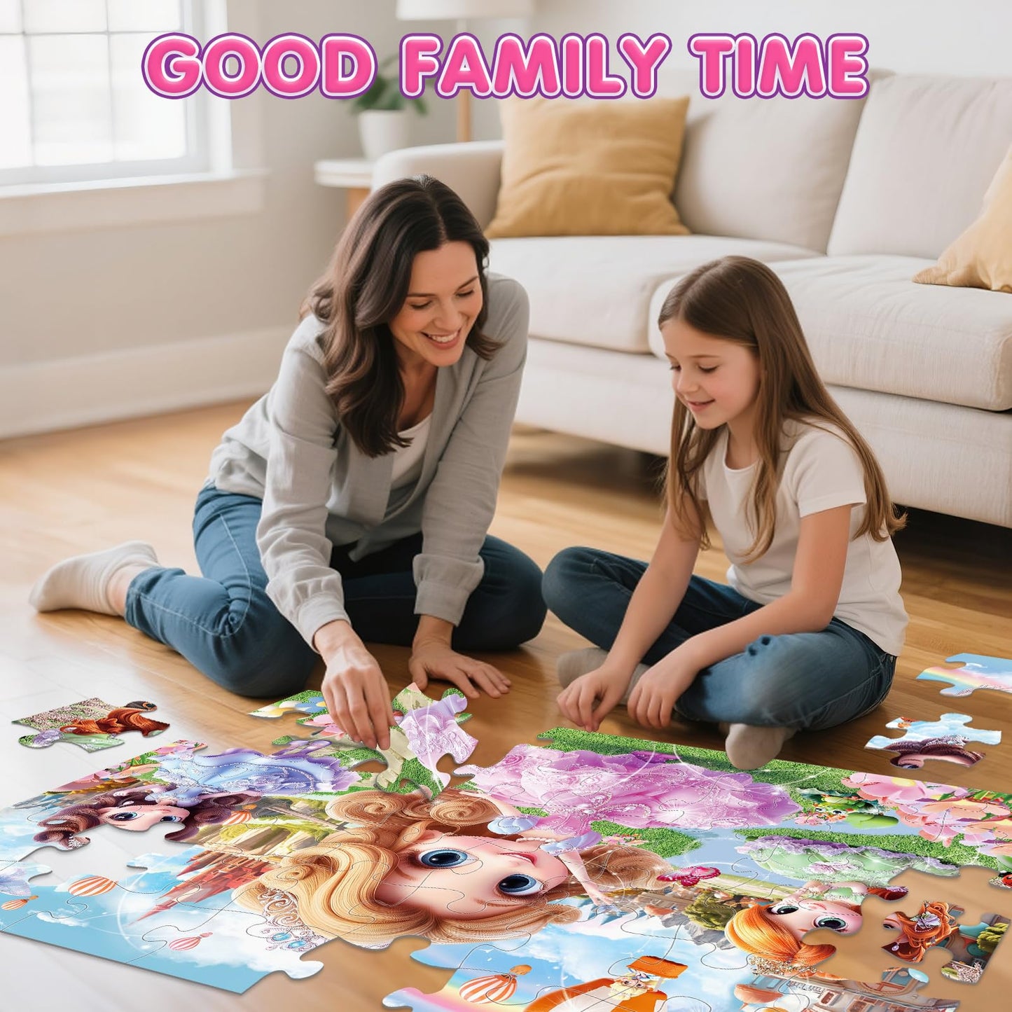 IFLOVE Jumbo Princess Floor Puzzle - 48-Piece Large Kids Jigsaw for Ages 3-8